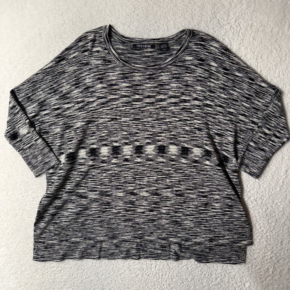 Evelyn & Arthur Sweater Size S/M 100% Silk Space Dye Knit Pullover Drop Sleeve